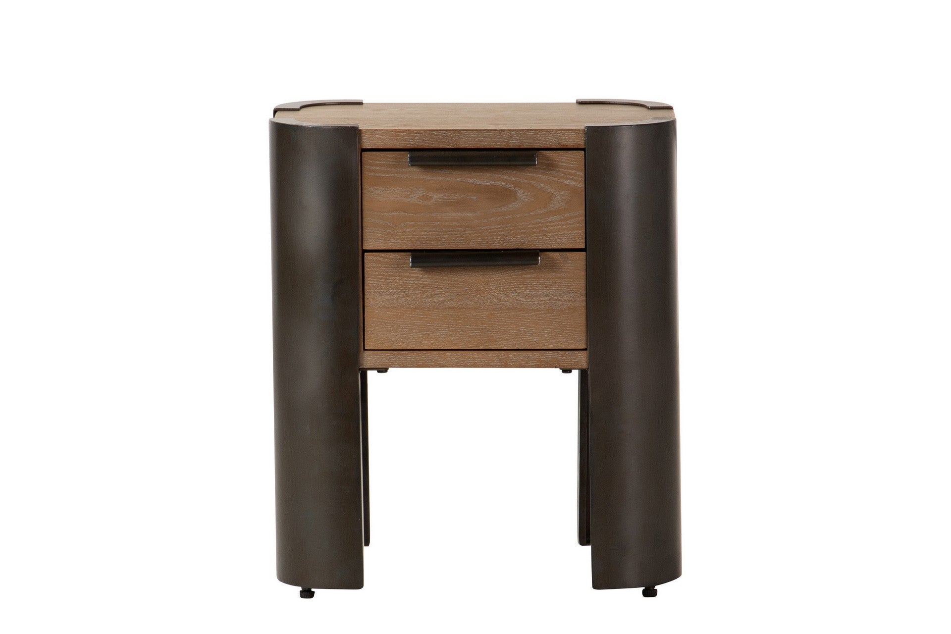 MESA DE METAL DE MADEIRA MARROM PRETA 48x35x56 CM