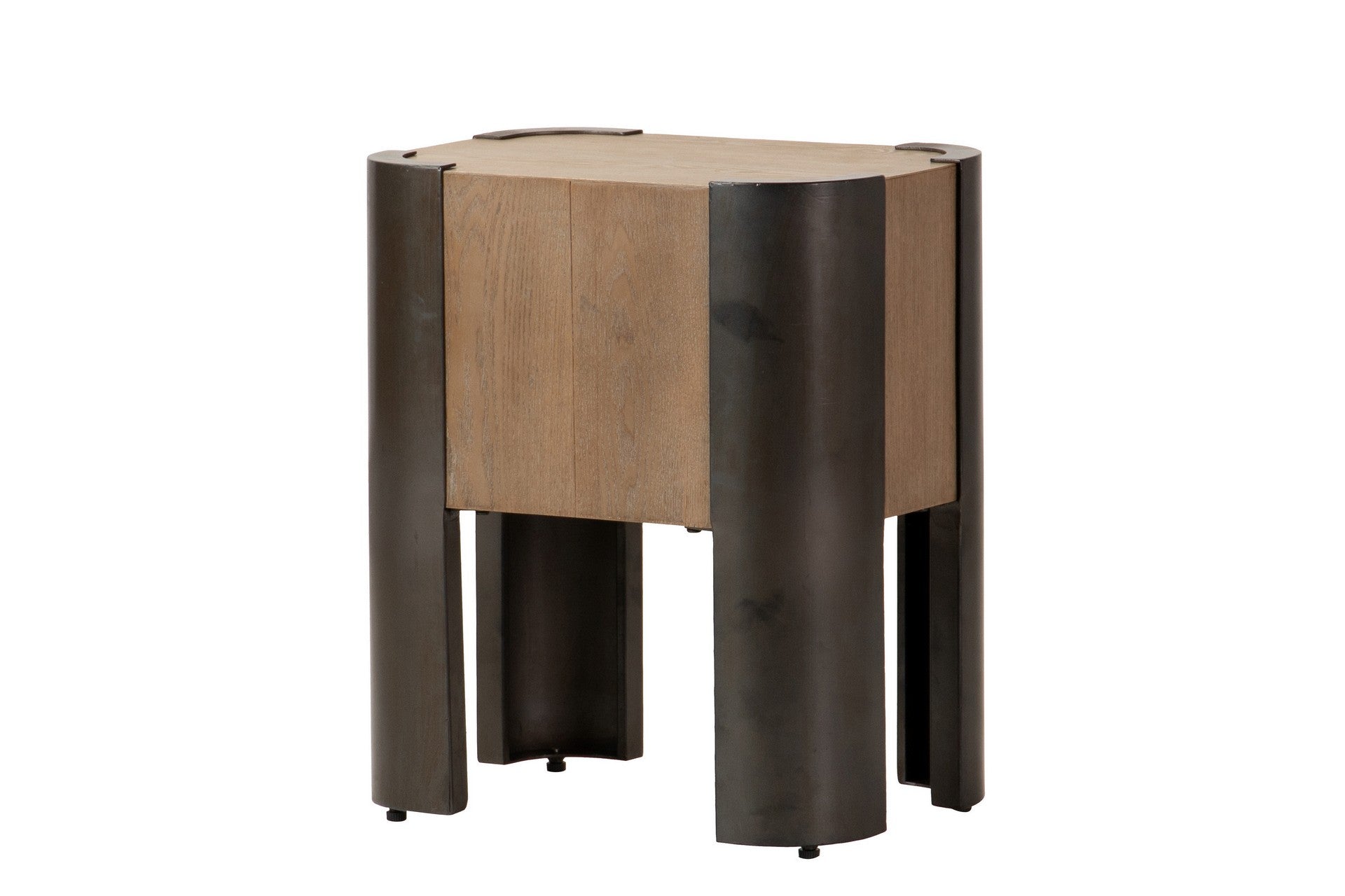 MESA DE METAL DE MADEIRA MARROM PRETA 48x35x56 CM