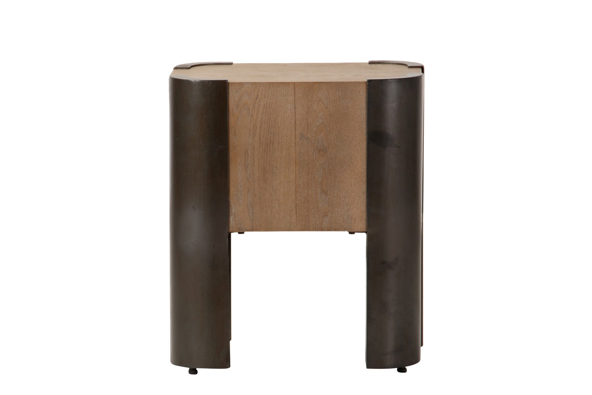 MESA DE METAL DE MADEIRA MARROM PRETA 48x35x56 CM