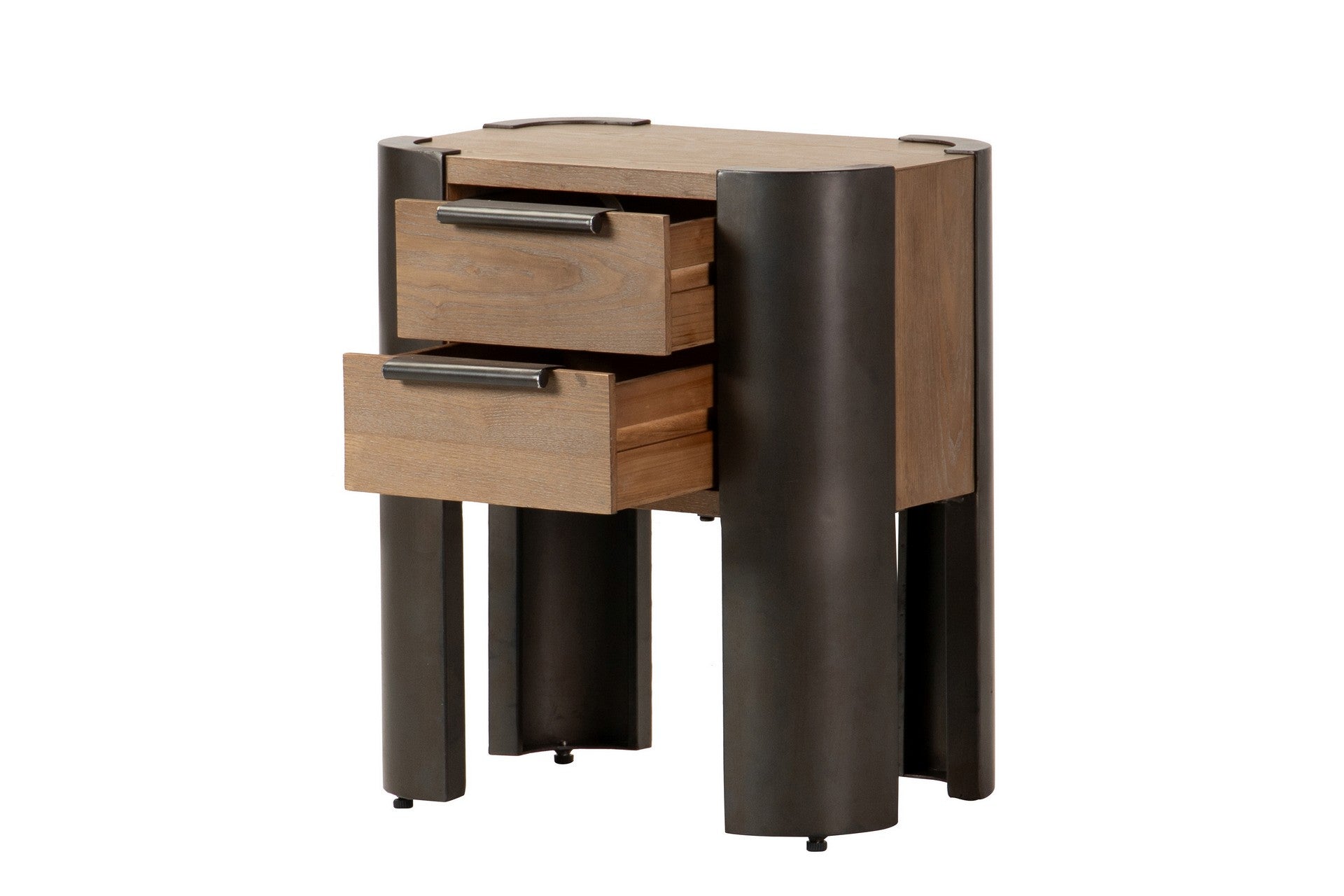 MESA DE METAL DE MADEIRA MARROM PRETA 48x35x56 CM