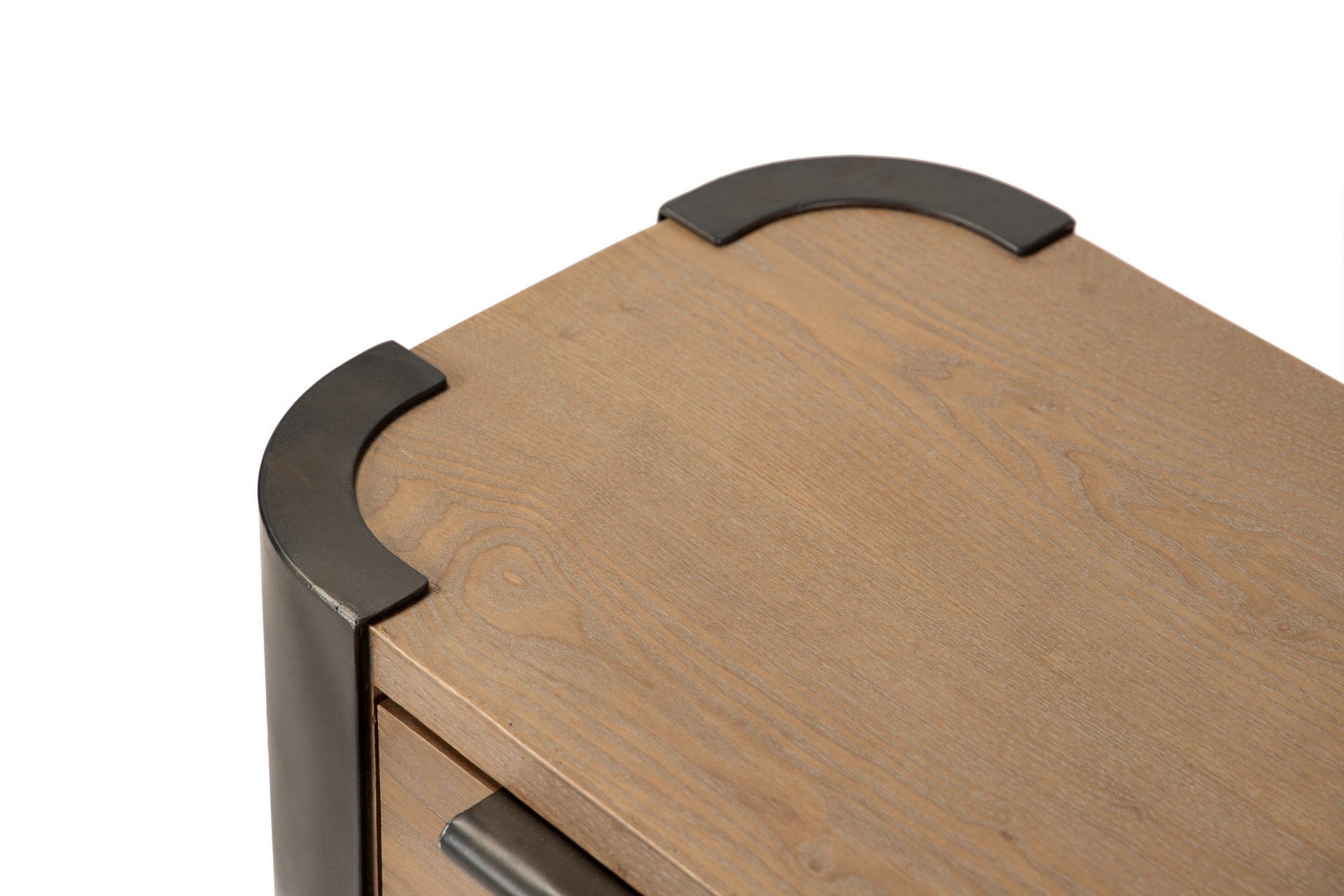 MESA DE METAL DE MADEIRA MARROM PRETA 48x35x56 CM