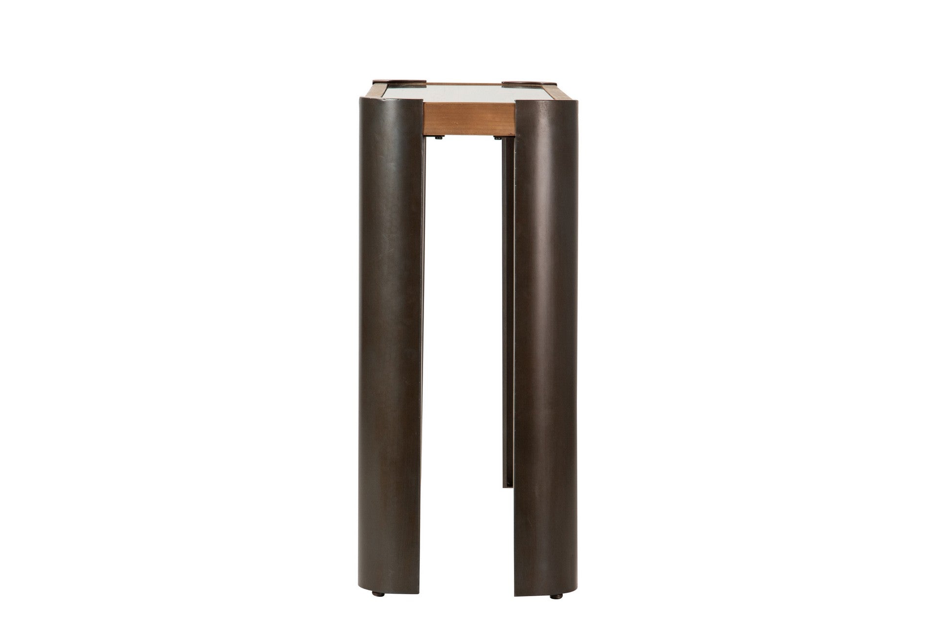 CONSOLA MADERA METAL MARRON NEGRO 132x36x81 CM