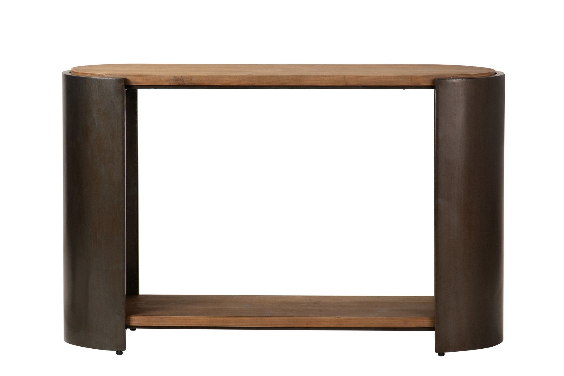 CONSOLA MADERA METAL MARRON NEGRO 120x38x76 CM