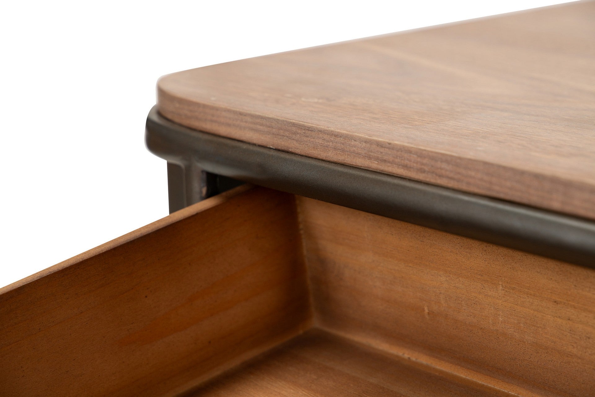 MESA CENTRO MADERA METAL MARRON NEGRO 140x71x54 CM
