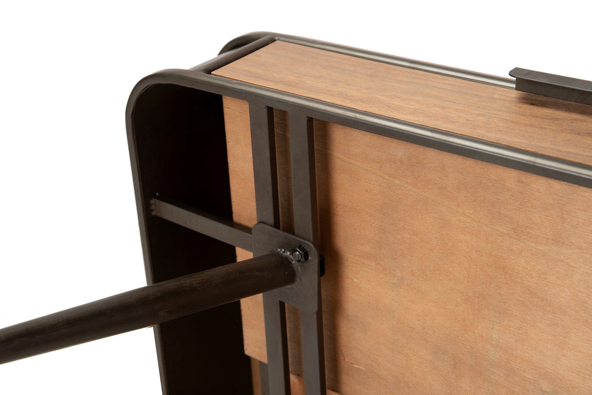 MESA CENTRO MADERA METAL MARRON NEGRO 140x71x54 CM