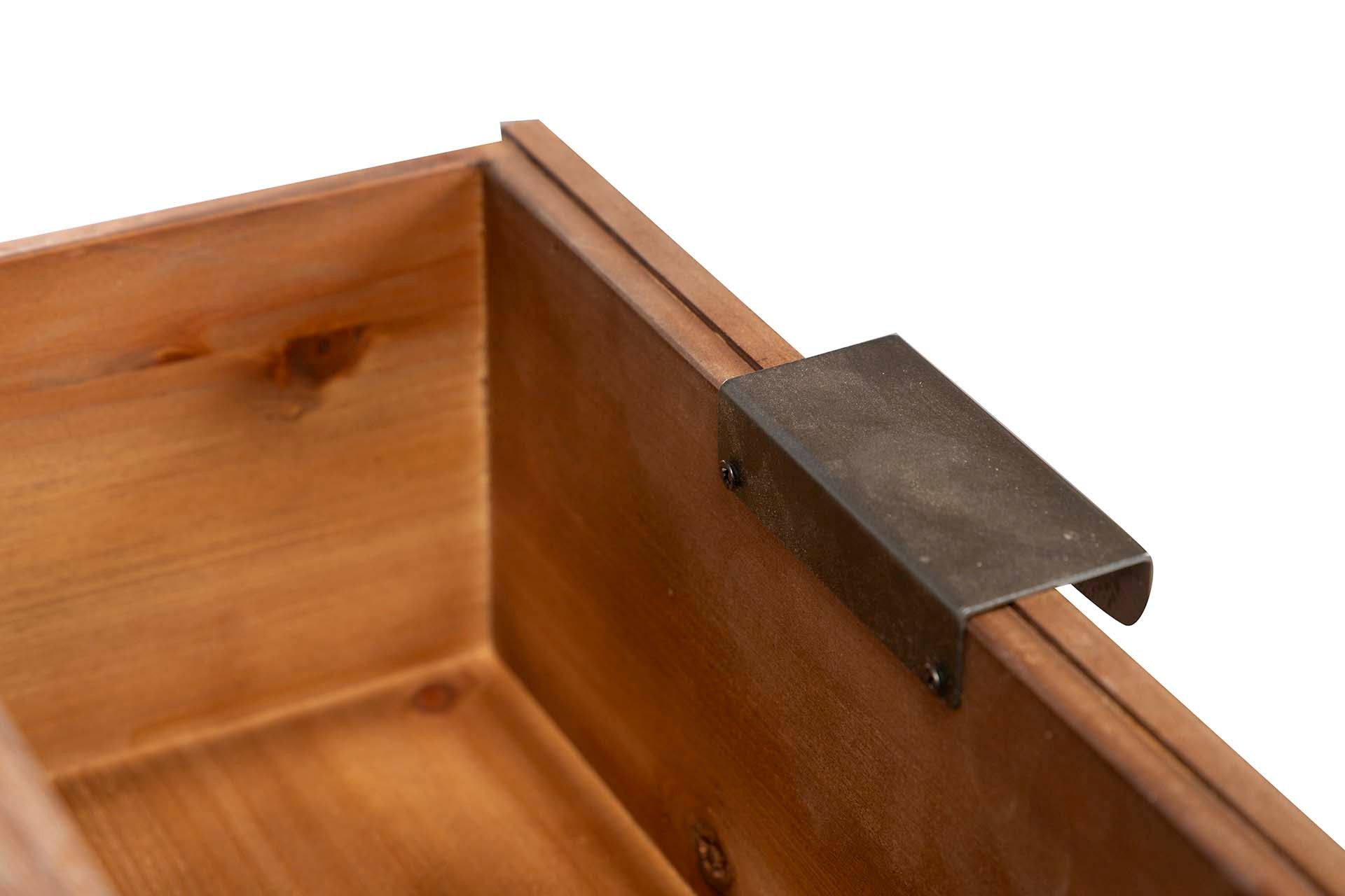 MESA DE METAL DE MADEIRA MARROM PRETA 50x40x63 CM