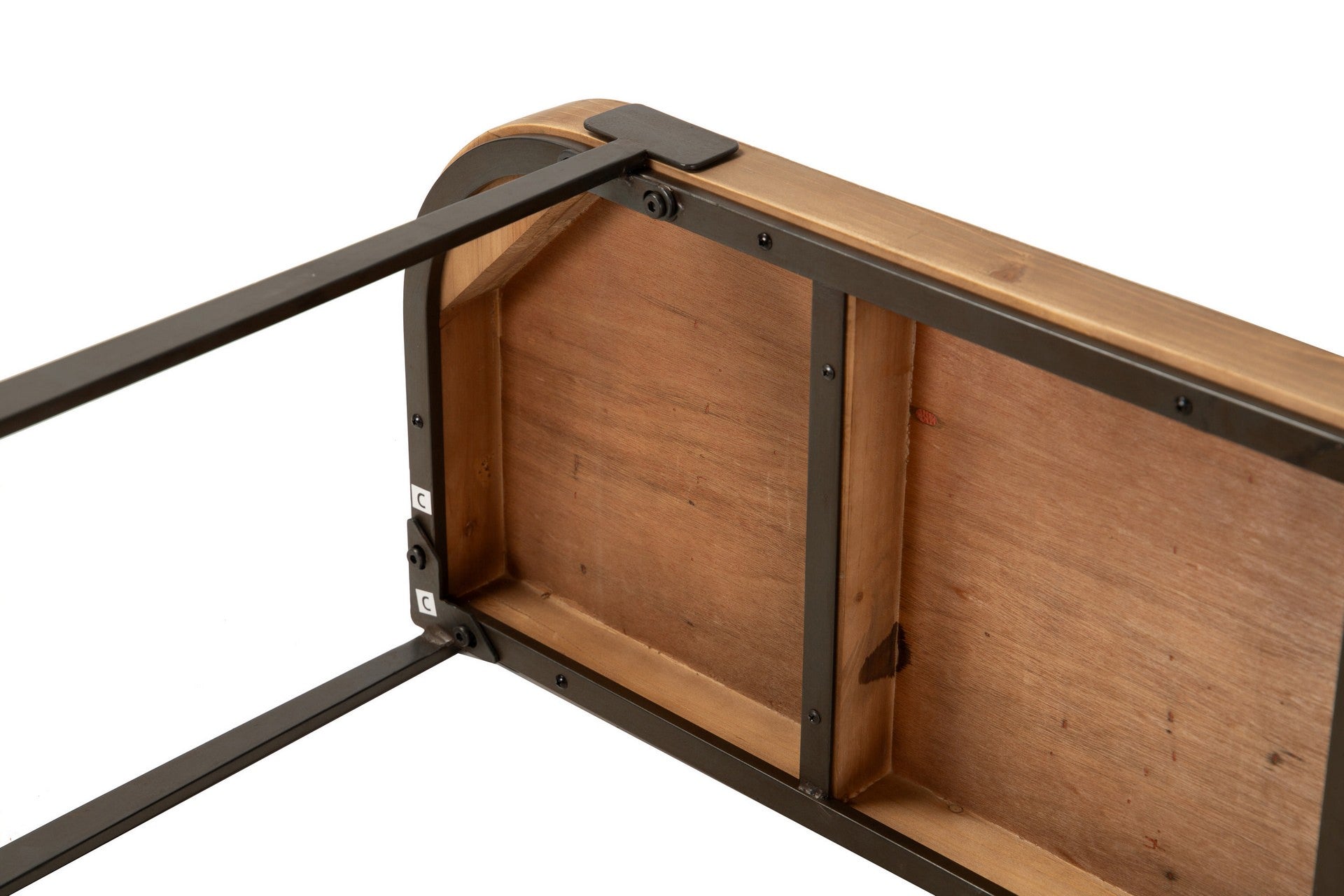 CONSOLA MADERA METAL MARRON NEGRO 120x35x75 CM