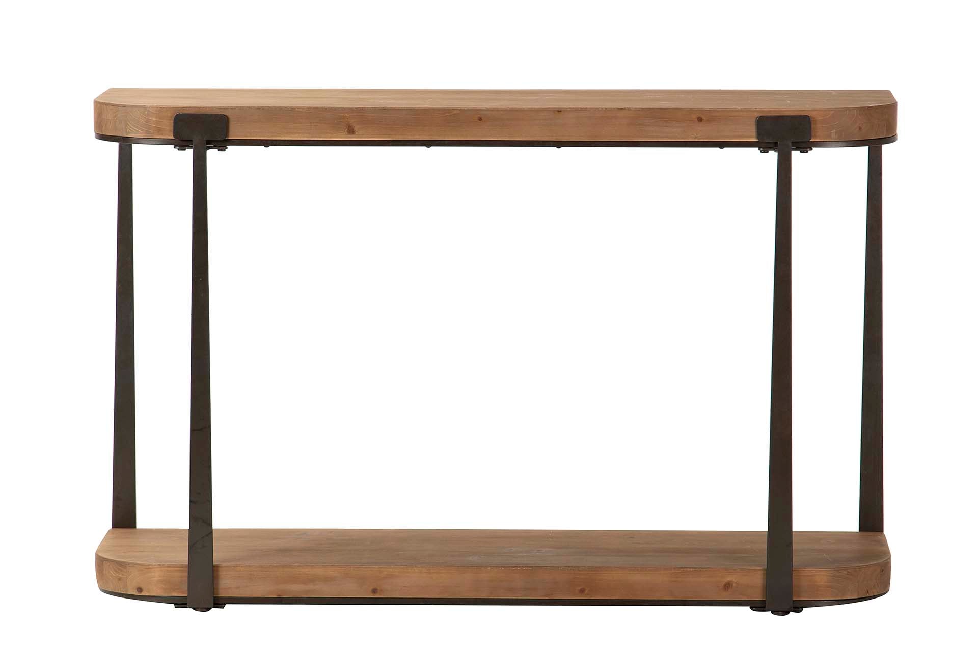 CONSOLA MADERA METAL MARRON NEGRO 120x35x75 CM