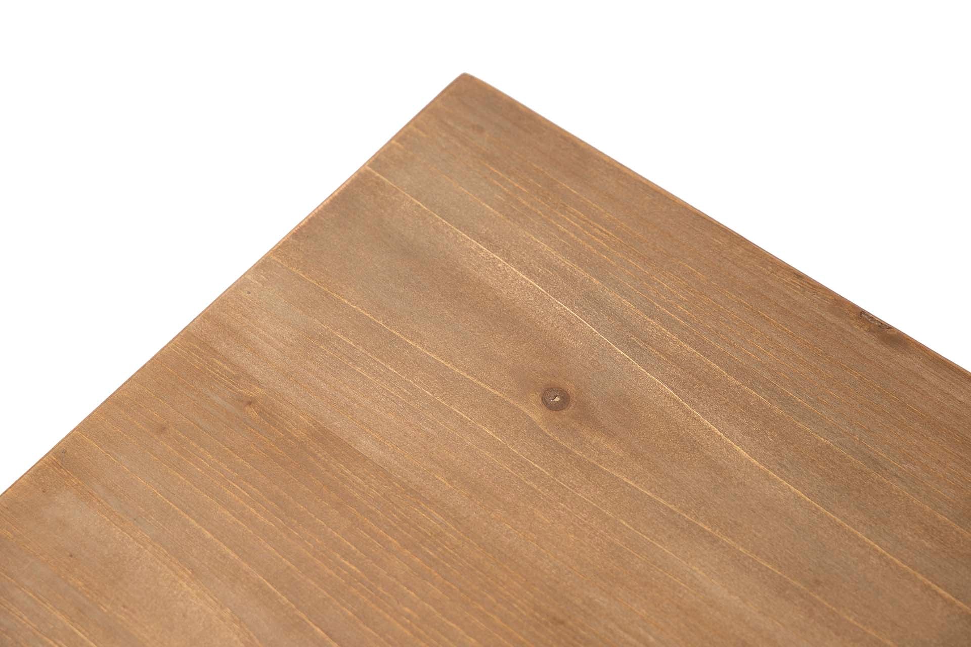 Brown wooden and metal side table, 58x58x61 cm