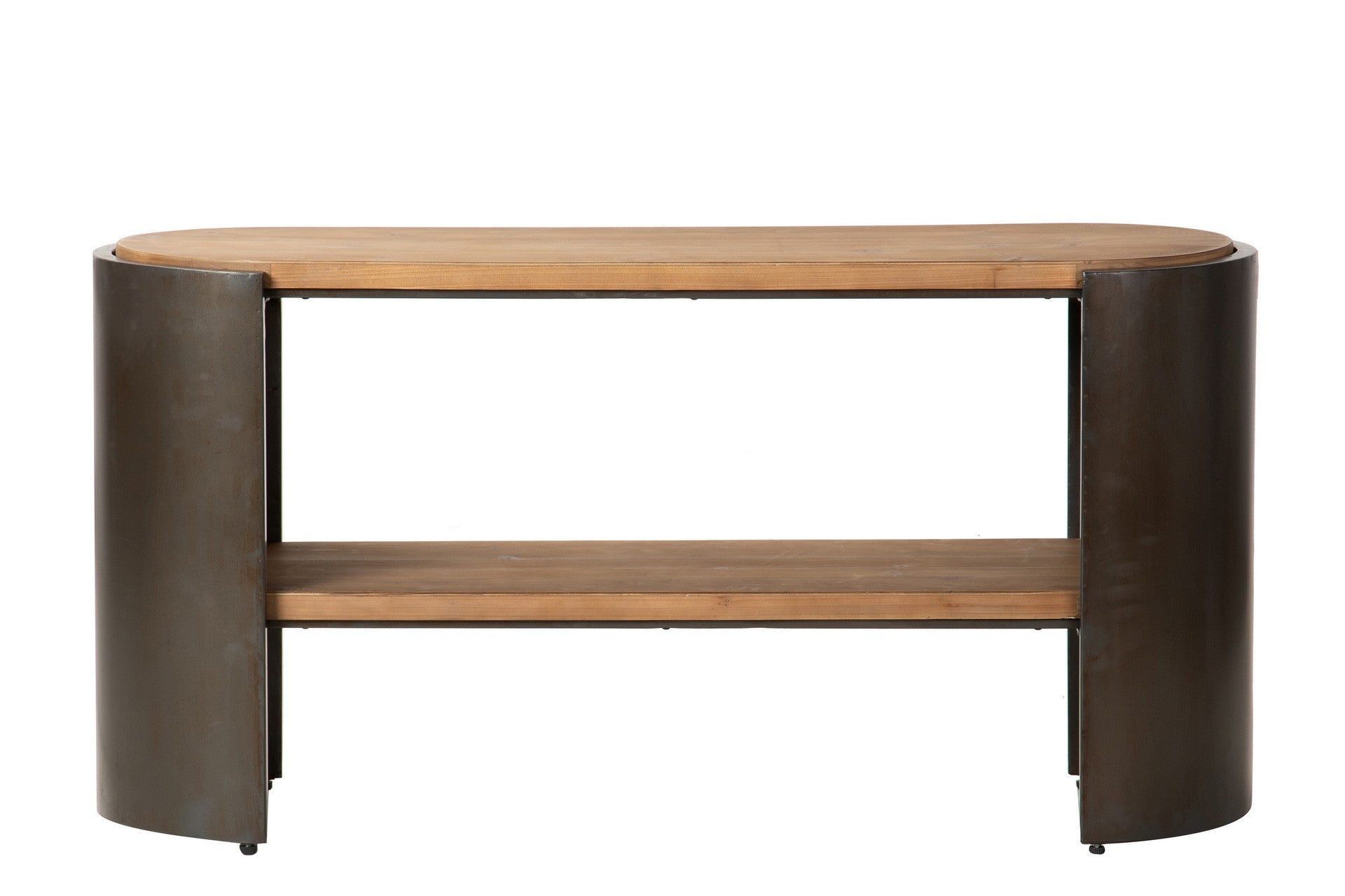 CONSOLA MADERA METAL MARRON NEGRO 119x38x61 CM