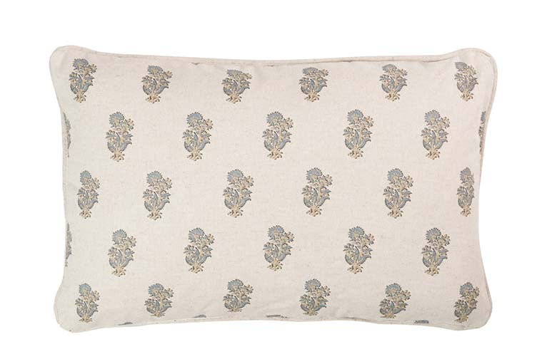 COJIN LINO FLORES RAYAS 45x30 CM - Min.2 uds