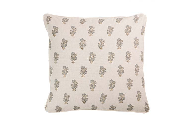 COJIN LINO FLORES RAYAS 45x45 CM - Min.2 uds