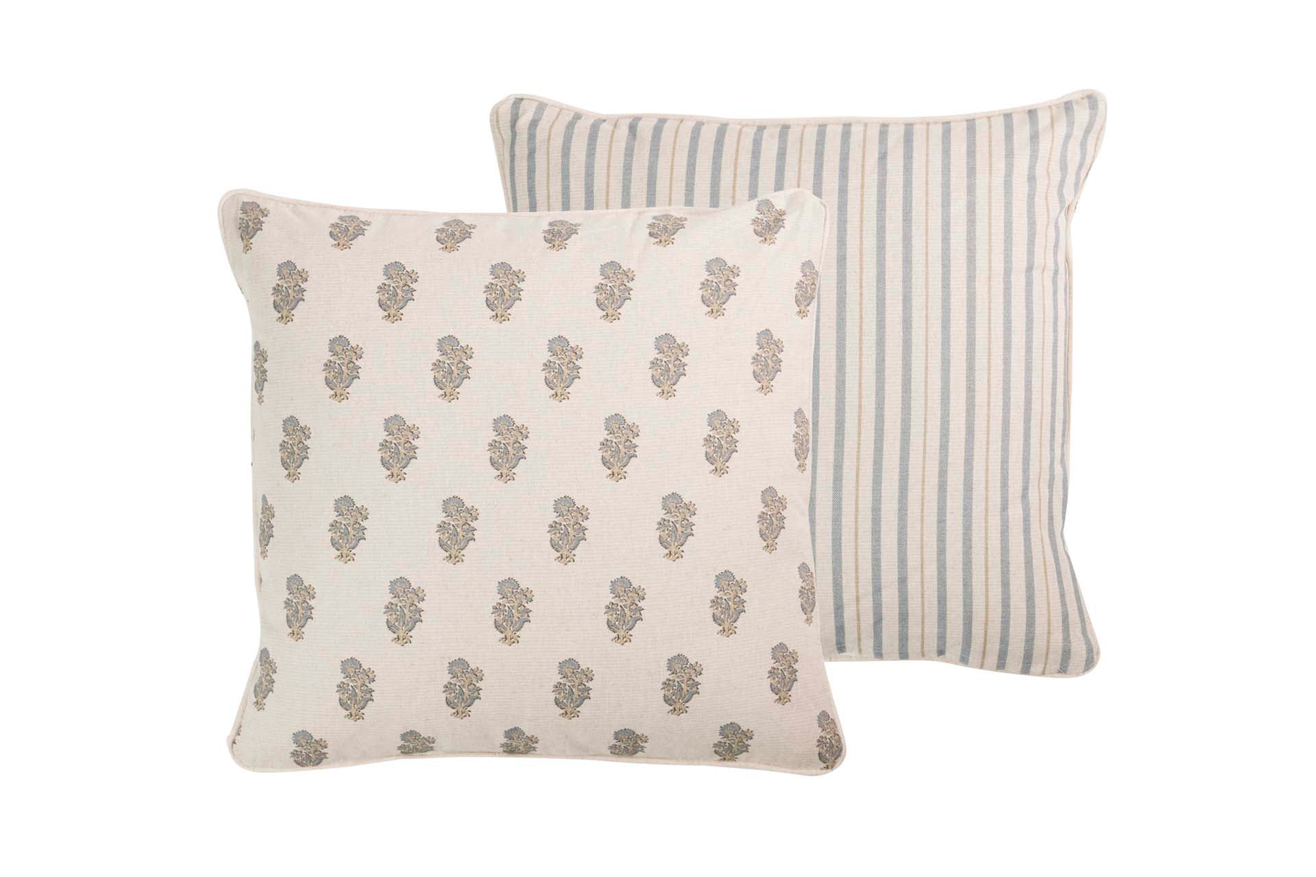 COJIN LINO FLORES RAYAS 45x45 CM - Min.2 uds