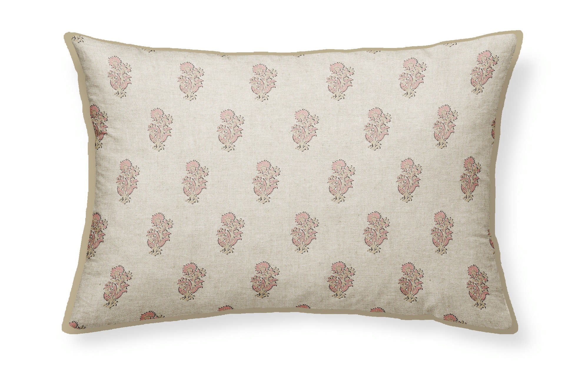 COJIN LINO FLORES RAYAS 45x30 CM - Min.2 uds