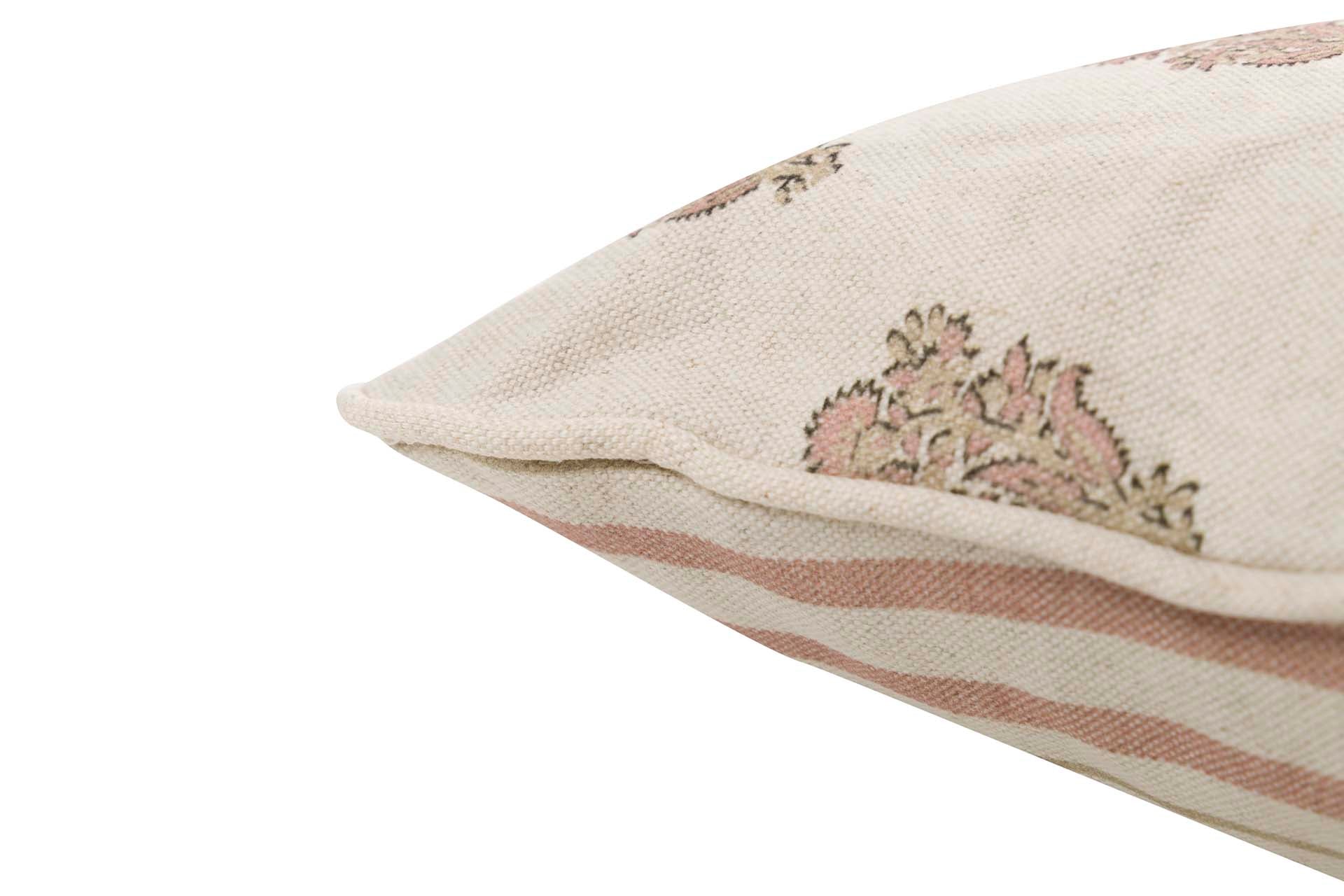 COJIN LINO FLORES RAYAS 45x30 CM - Min.2 uds
