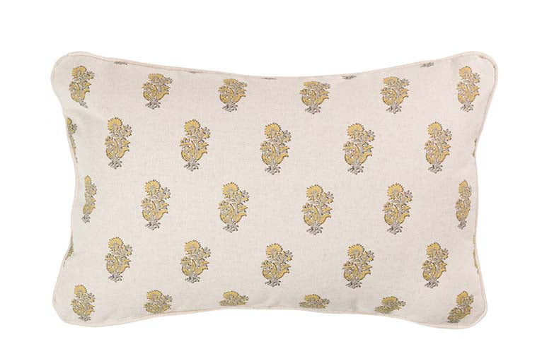 COJIN LINO FLORES RAYAS 45x30 CM - Min.2 uds