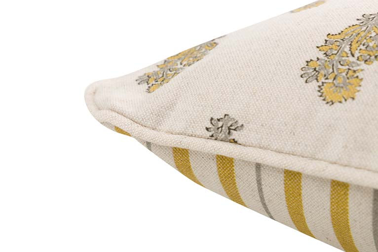 COJIN LINO FLORES RAYAS 45x30 CM - Min.2 uds