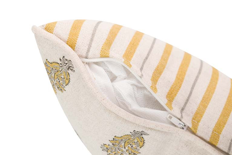 COJIN LINO FLORES RAYAS 45x30 CM - Min.2 uds