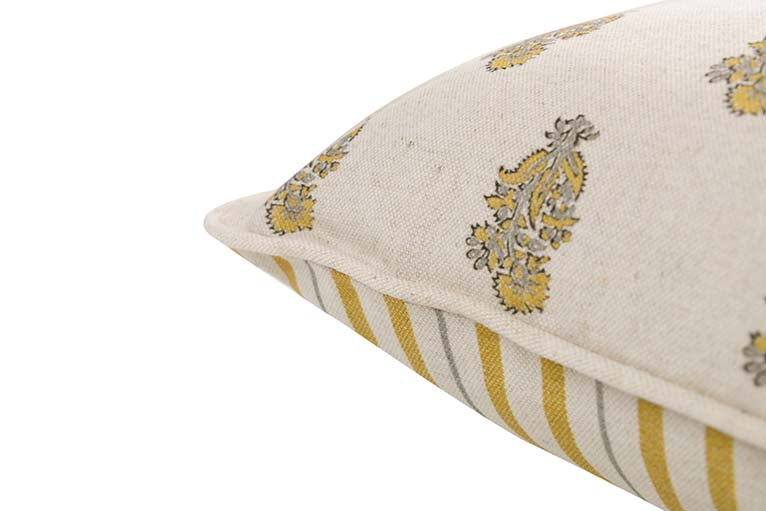COJIN LINO FLORES RAYAS 45x45 CM - Min.2 uds