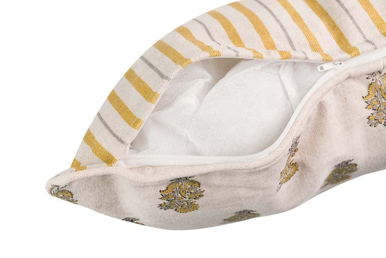 COJIN LINO FLORES RAYAS 45x45 CM - Min.2 uds