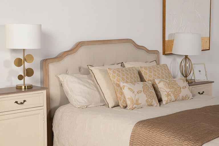 COJIN LINO FLORES HOJAS 45x30 CM - Min.2 uds