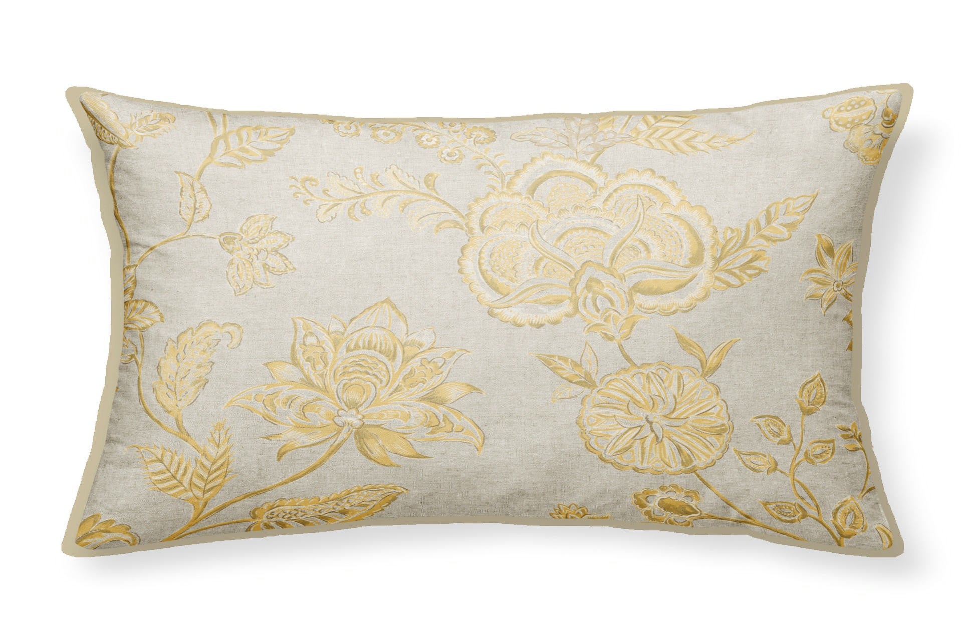 COJIN LINO FLORES HOJAS 45x30 CM - Min.2 uds