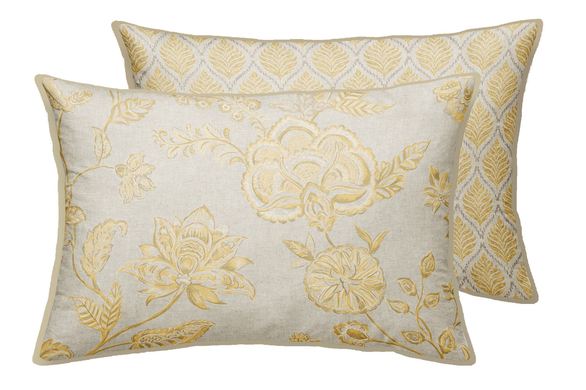 COJIN LINO FLORES HOJAS 45x30 CM - Min.2 uds