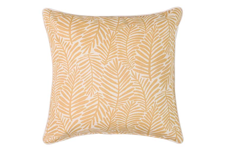 ALMOFADA DE LINHO FOLHAS AMARELA 45x13x45 CM - Mín. 2 peças