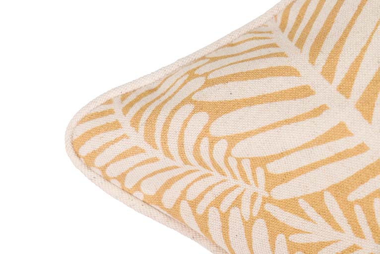 ALMOFADA DE LINHO FOLHAS AMARELA 45x13x45 CM - Mín. 2 peças