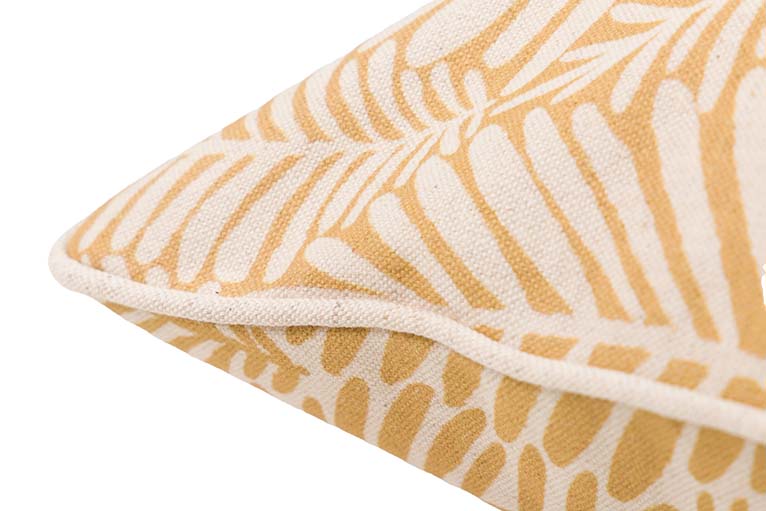 ALMOFADA DE LINHO FOLHAS AMARELA 45x13x45 CM - Mín. 2 peças