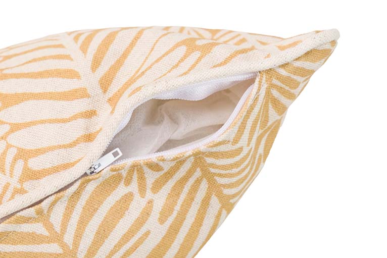 ALMOFADA DE LINHO FOLHAS AMARELA 45x13x45 CM - Mín. 2 peças