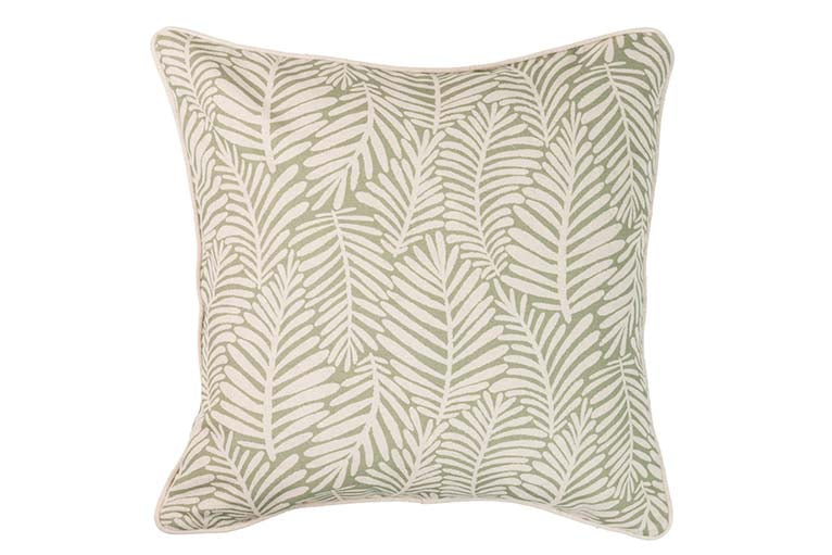 COJIN LINO HOJAS VERDES 45x13x45 CM - Min.2 uds