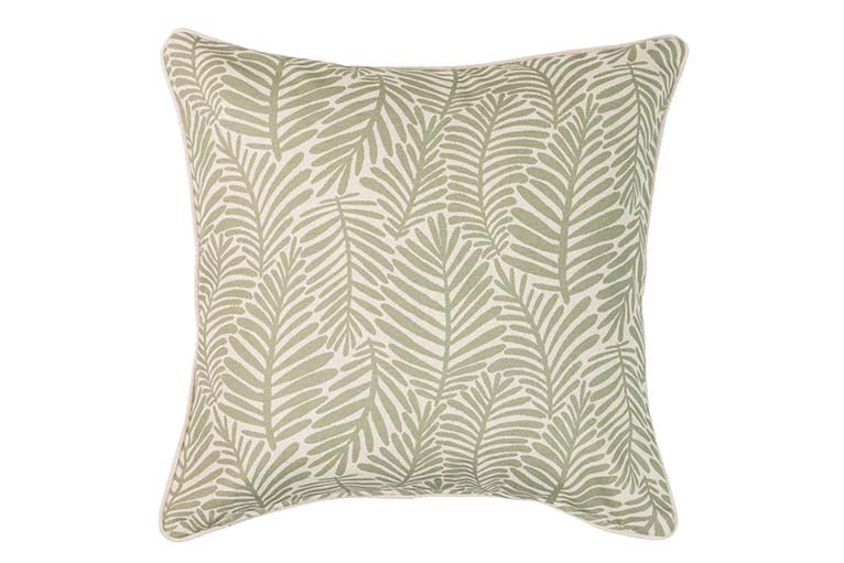 COJIN LINO HOJAS VERDES 45x13x45 CM - Min.2 uds
