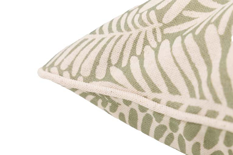 COJIN LINO HOJAS VERDES 45x13x45 CM - Min.2 uds