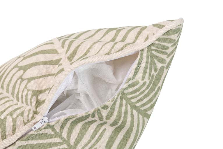 COJIN LINO HOJAS VERDES 45x13x45 CM - Min.2 uds