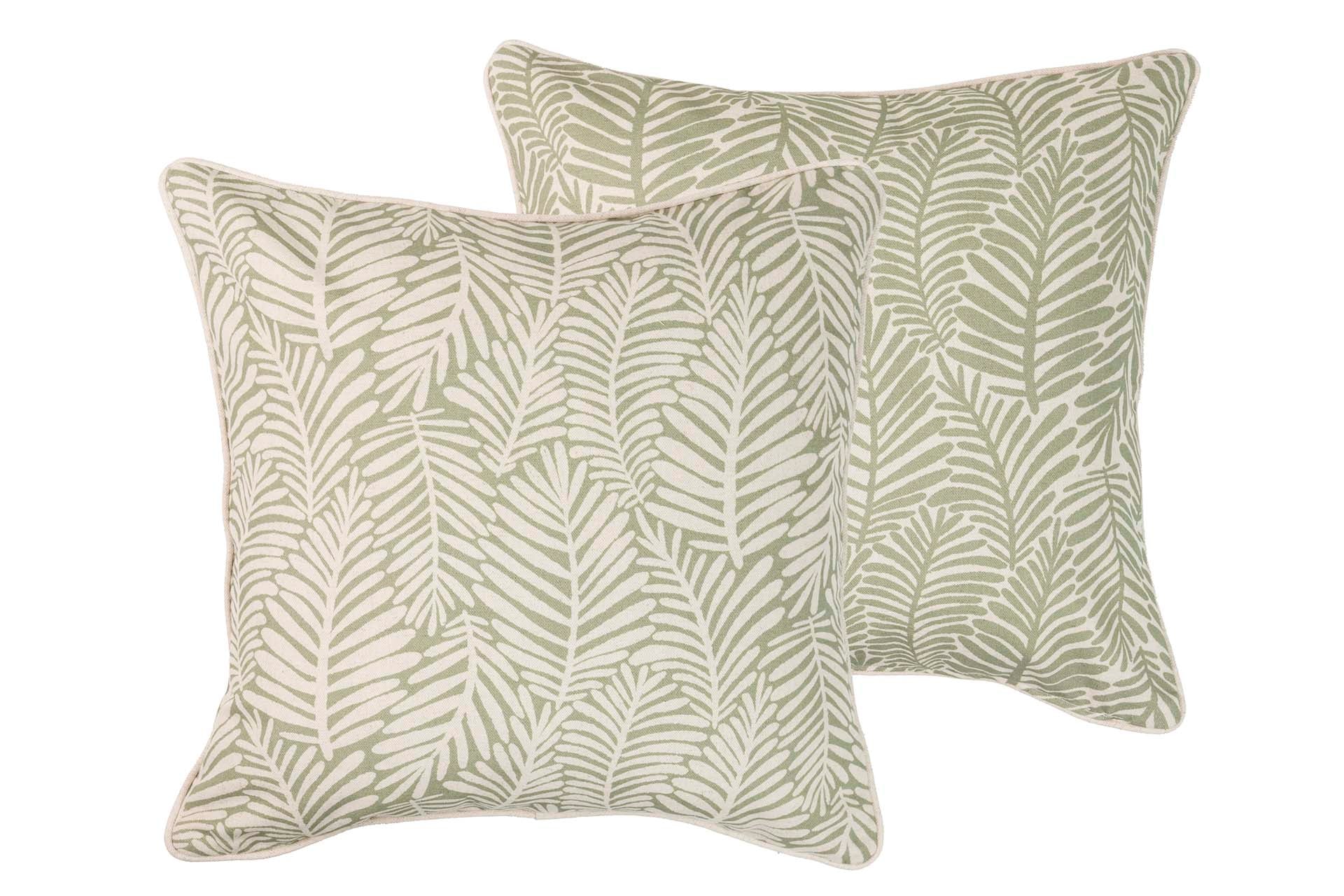 COJIN LINO HOJAS VERDES 45x13x45 CM