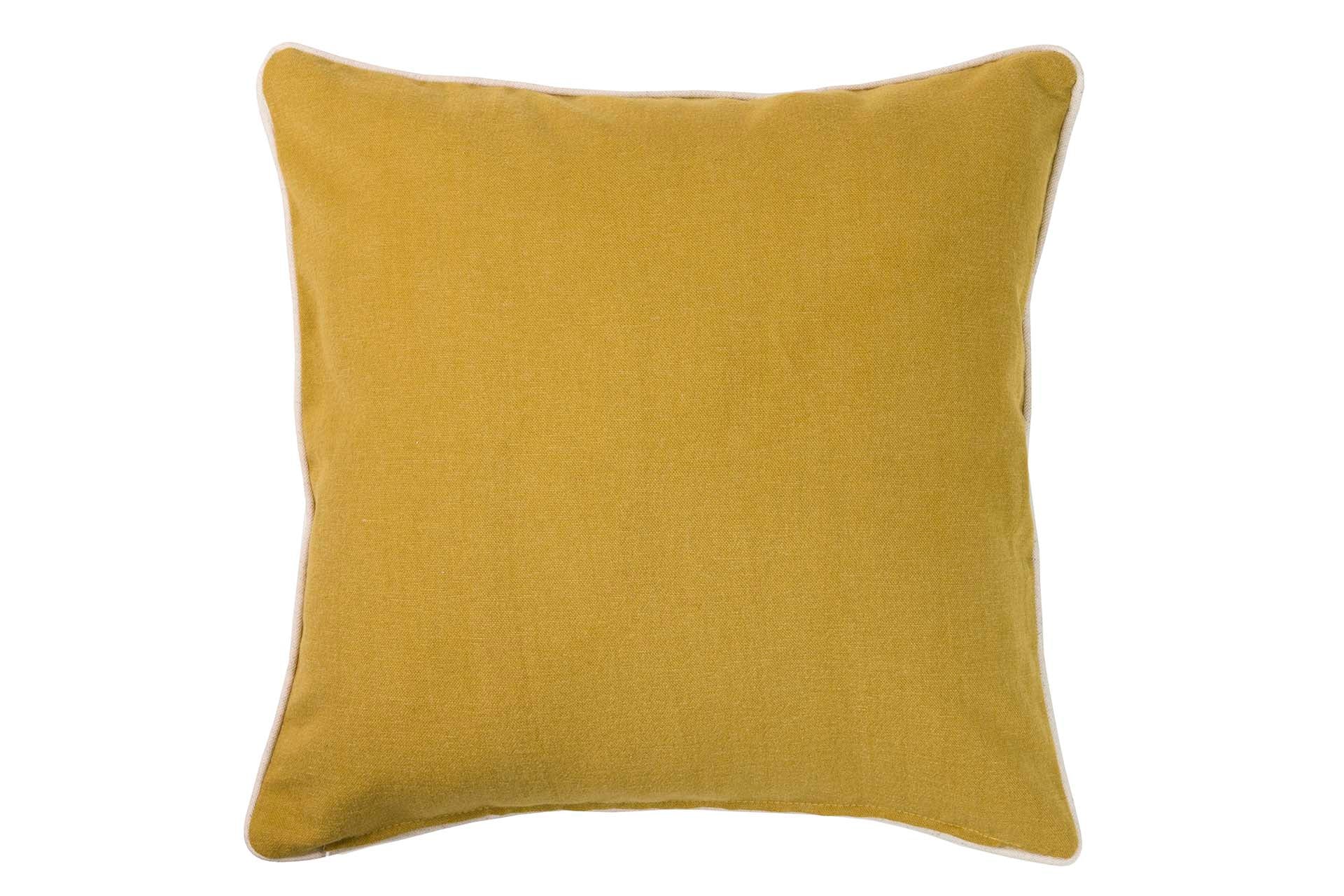 COJIN LINO CIRCULOS AMARILLOS 45x13x45 CM - Min.2 uds