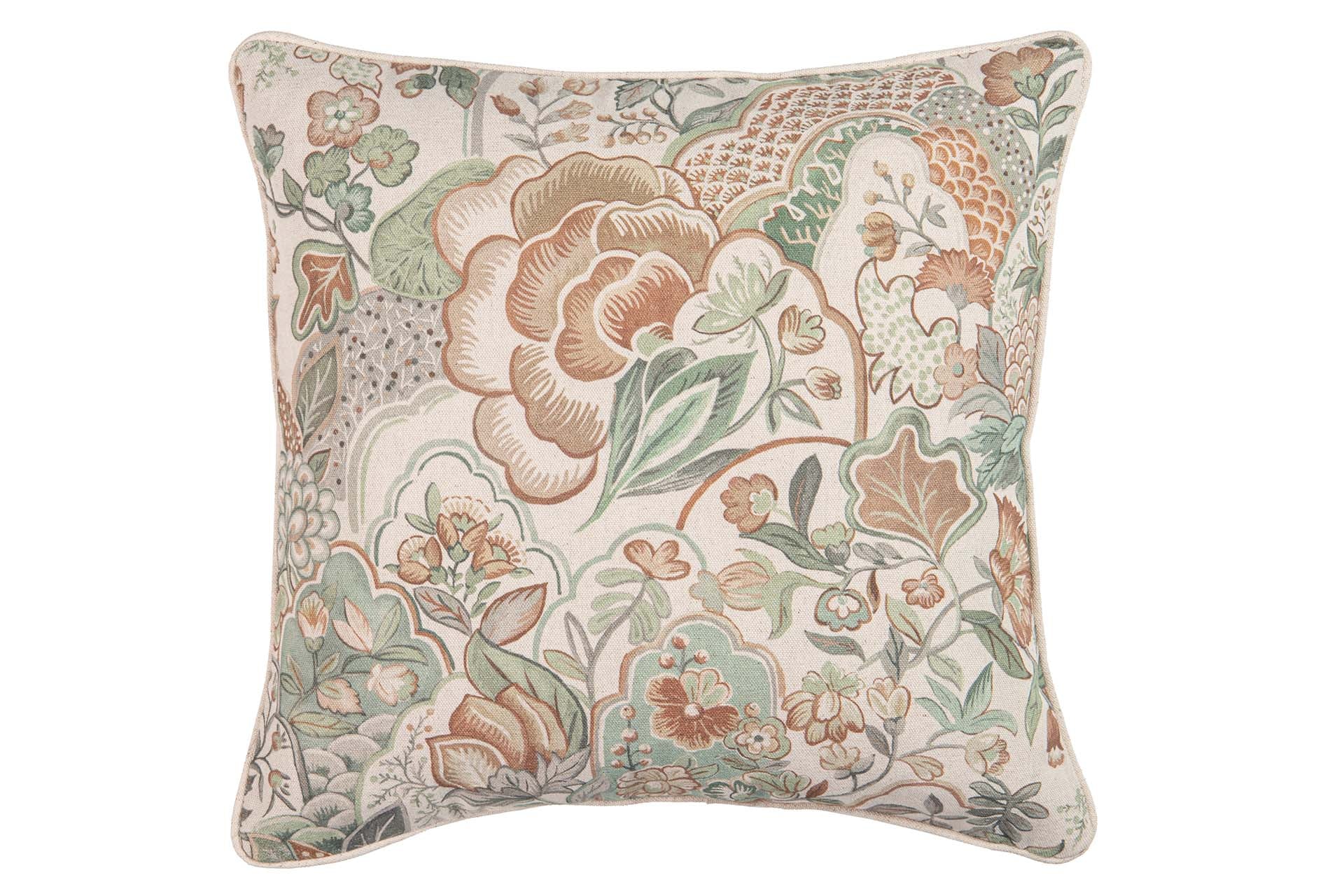 COJIN LINO FLORES 45x13x45 CM - Min.2 uds