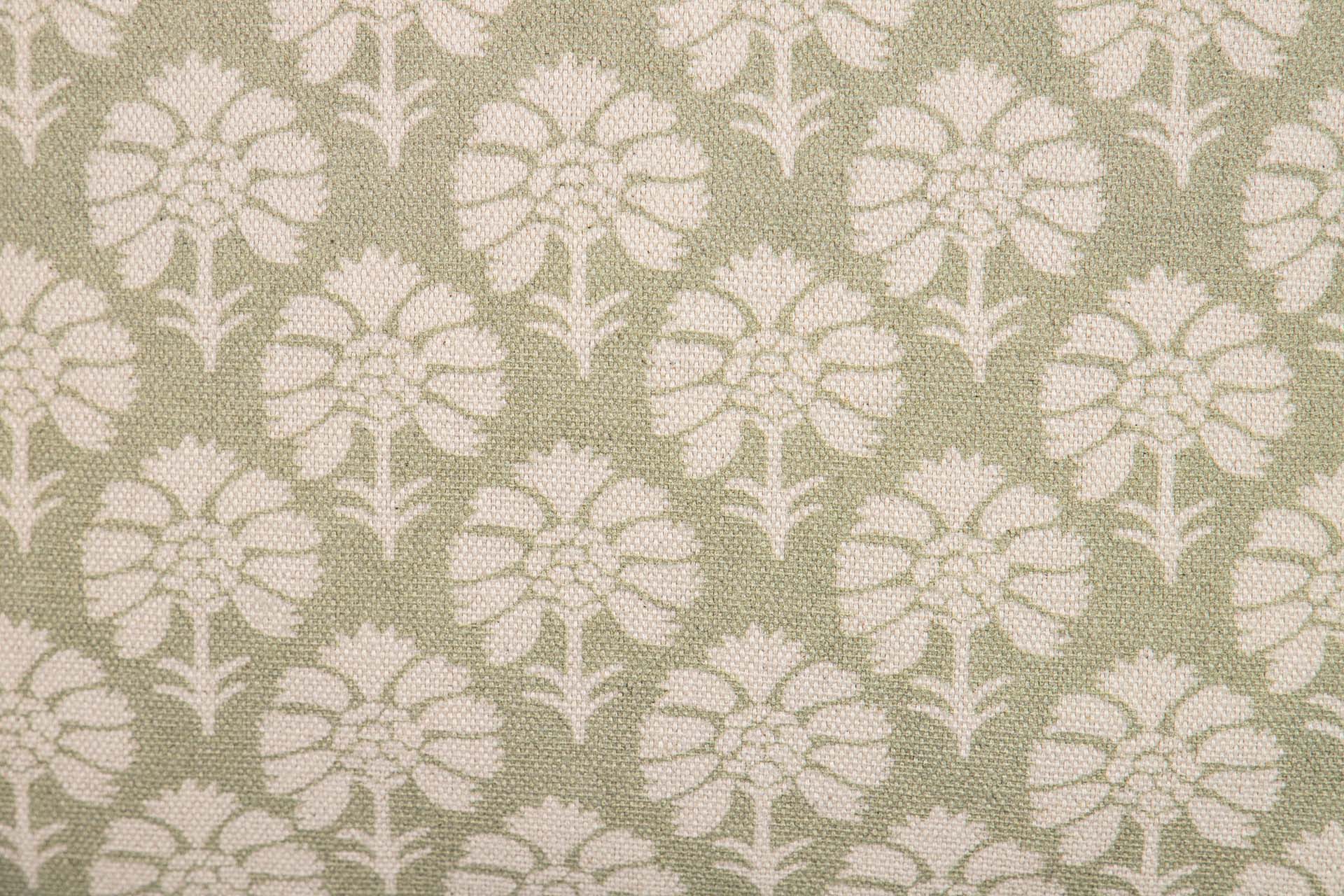 COJIN LINO FLORES VERDE 45x13x45 CM - Min.2 uds