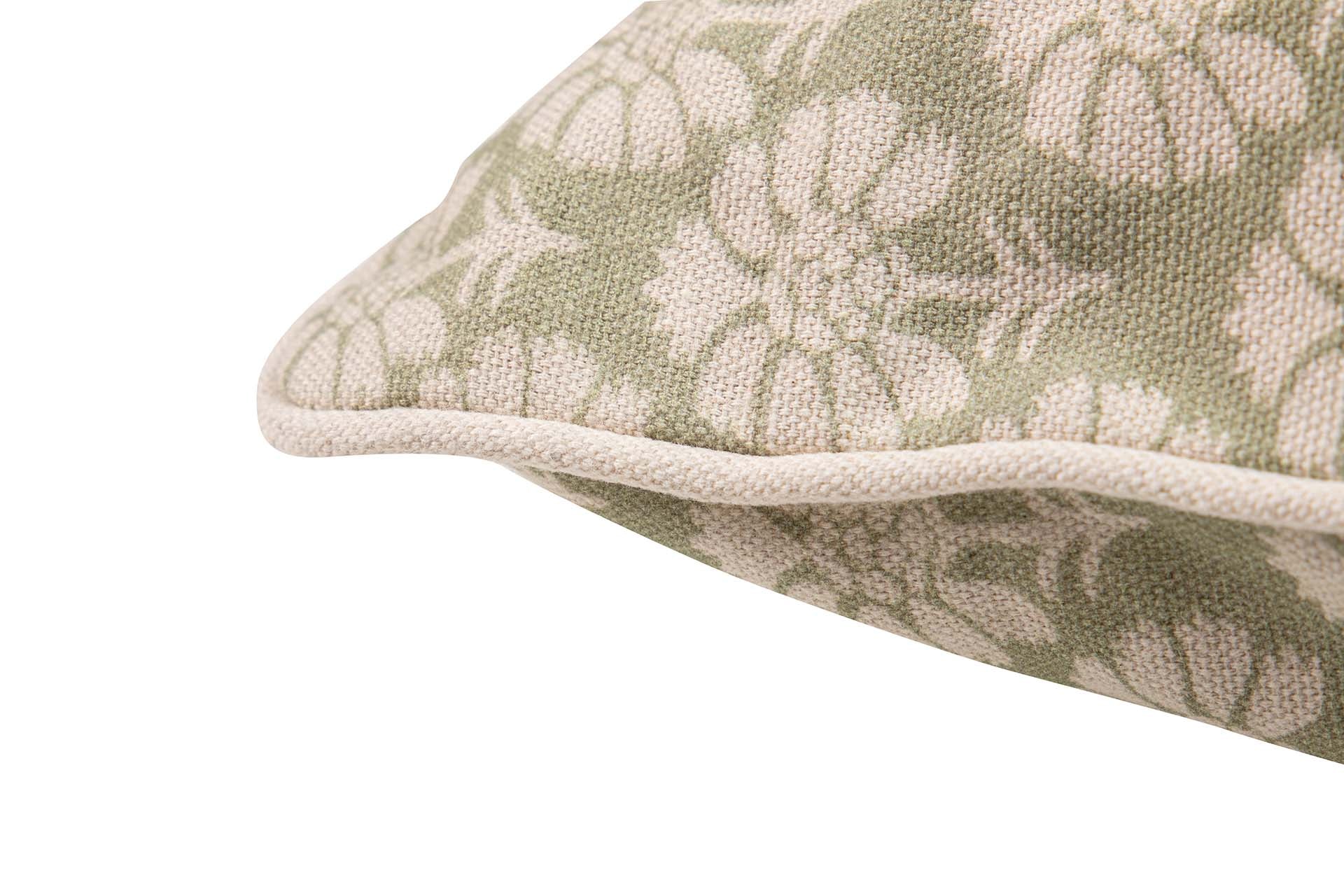 COJIN LINO FLORES VERDE 45x13x45 CM - Min.2 uds