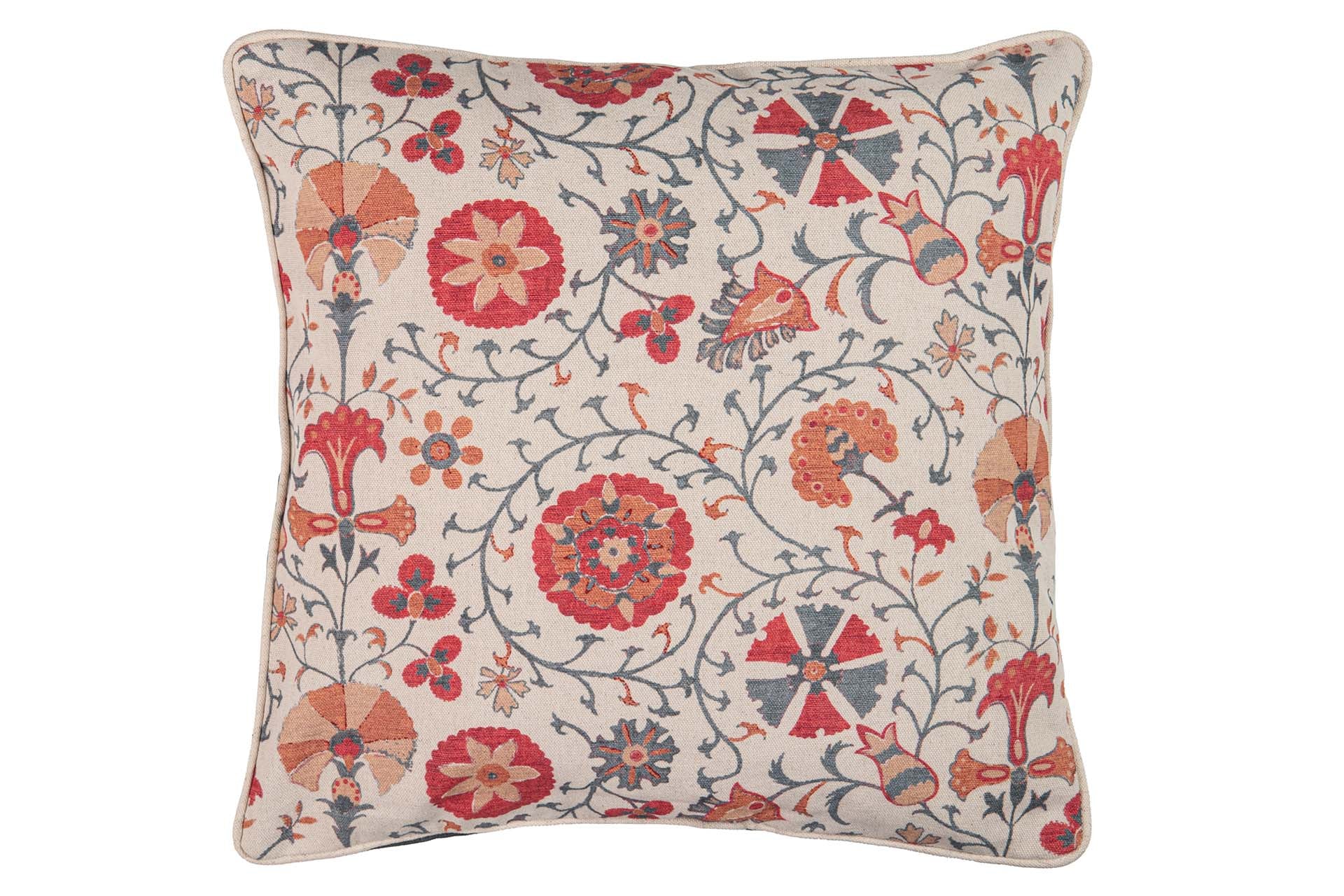 COJIN LINO FLORAL 45x13x45 CM - Min.2 uds