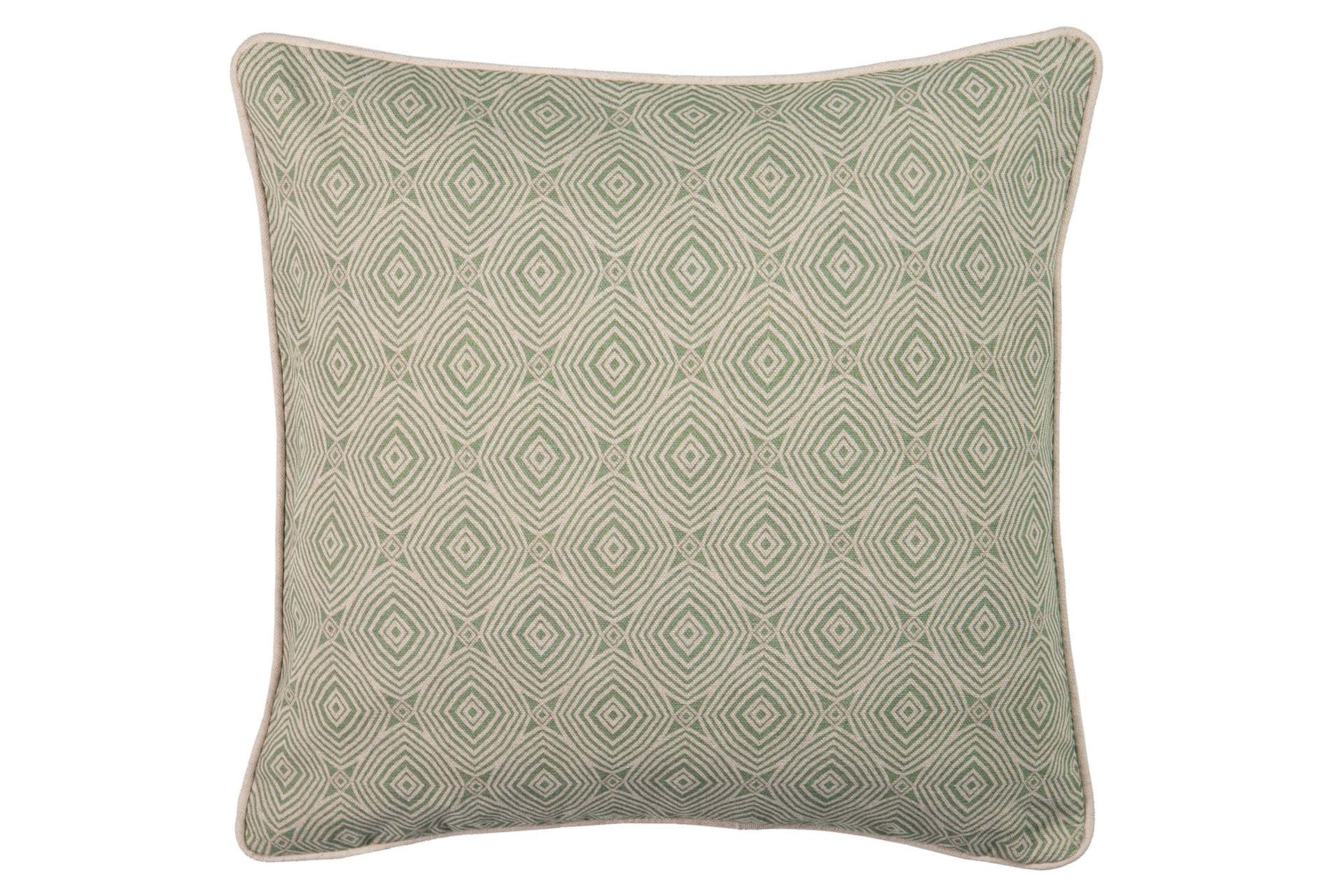 COJIN LINO GEOMETRICO VERDE 45x13x45 CM - Min.2 uds