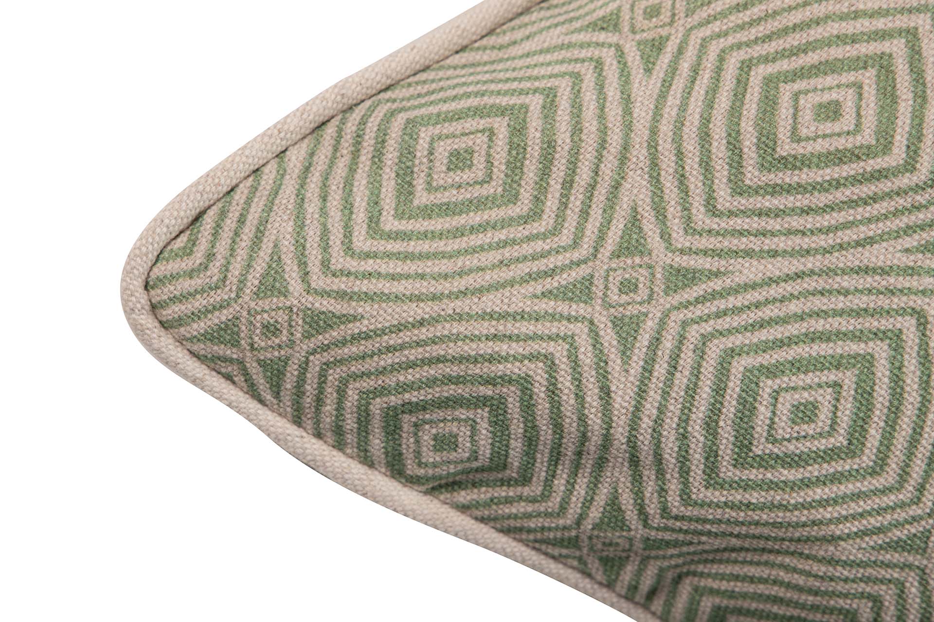 COJIN LINO GEOMETRICO VERDE 45x13x45 CM - Min.2 uds