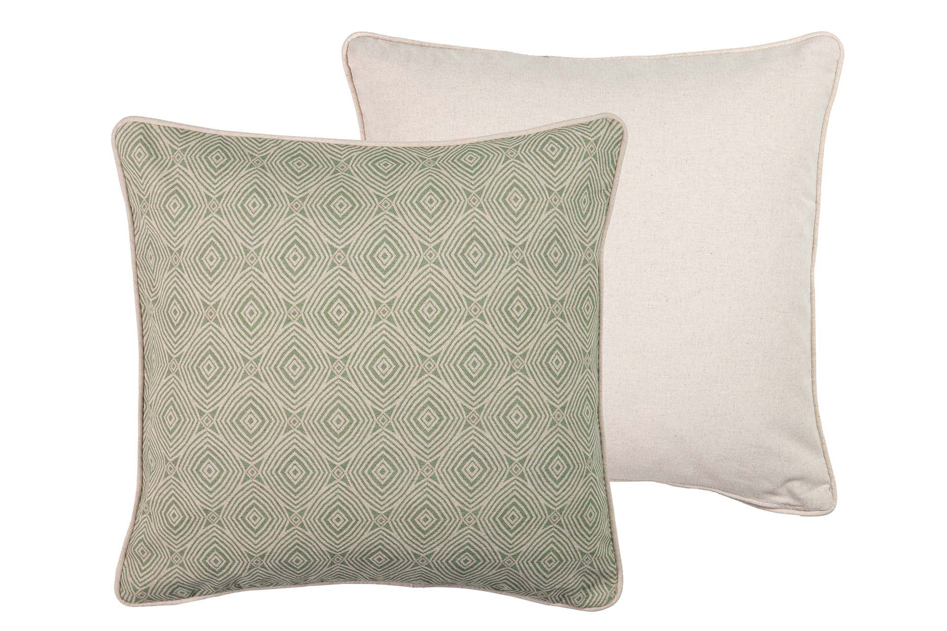 COJIN LINO GEOMETRICO VERDE 45x13x45 CM - Min.2 uds