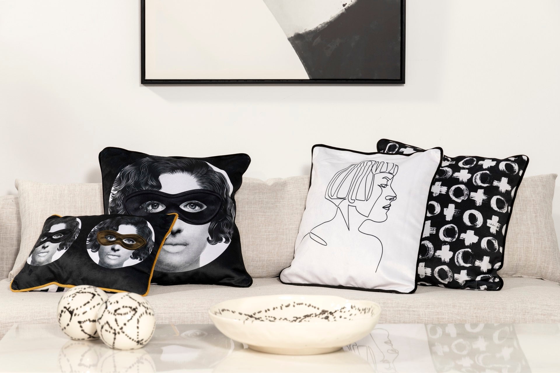 VELVET GAVALIERI GEMETRICO CUSHION 45x13x45 CM - Min.2 units