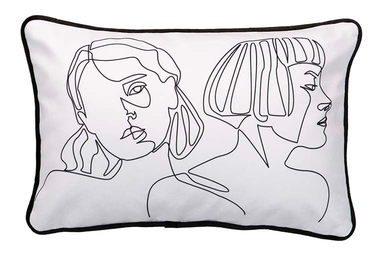 GEMETRIC WOMAN VELVET CUSHION 45x13x30 CM - Min. 2 pcs