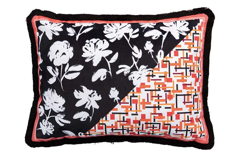 COJIN CLASSIC GEOMETRIA / FLORES VELVET 60x13x45CM