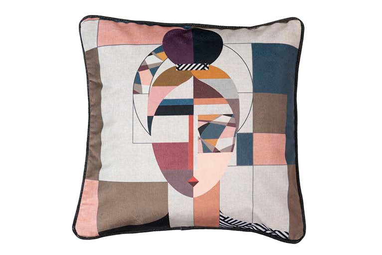COJIN VELVET CARA GEOMETRICO 45x13x45 CM