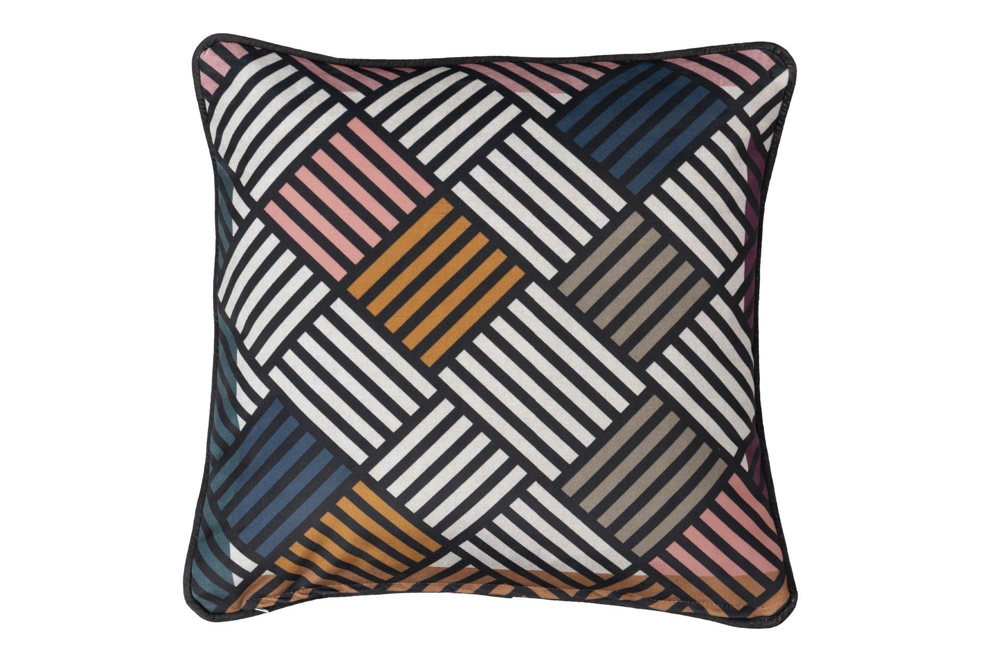 ALMOFADA DE ROSTO DE VELUDO GEOMÉTRICA 45x13x45 CM