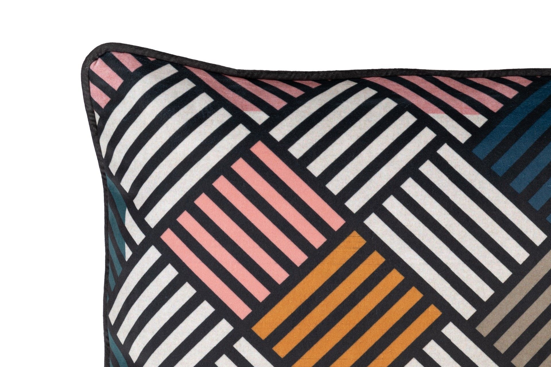ALMOFADA DE ROSTO DE VELUDO GEOMÉTRICA 45x13x45 CM